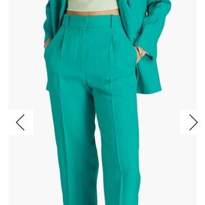 Sandro Teal Tailored High-Waist Trousers